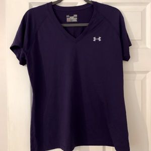 Purple Under Armour V Neck Shirt